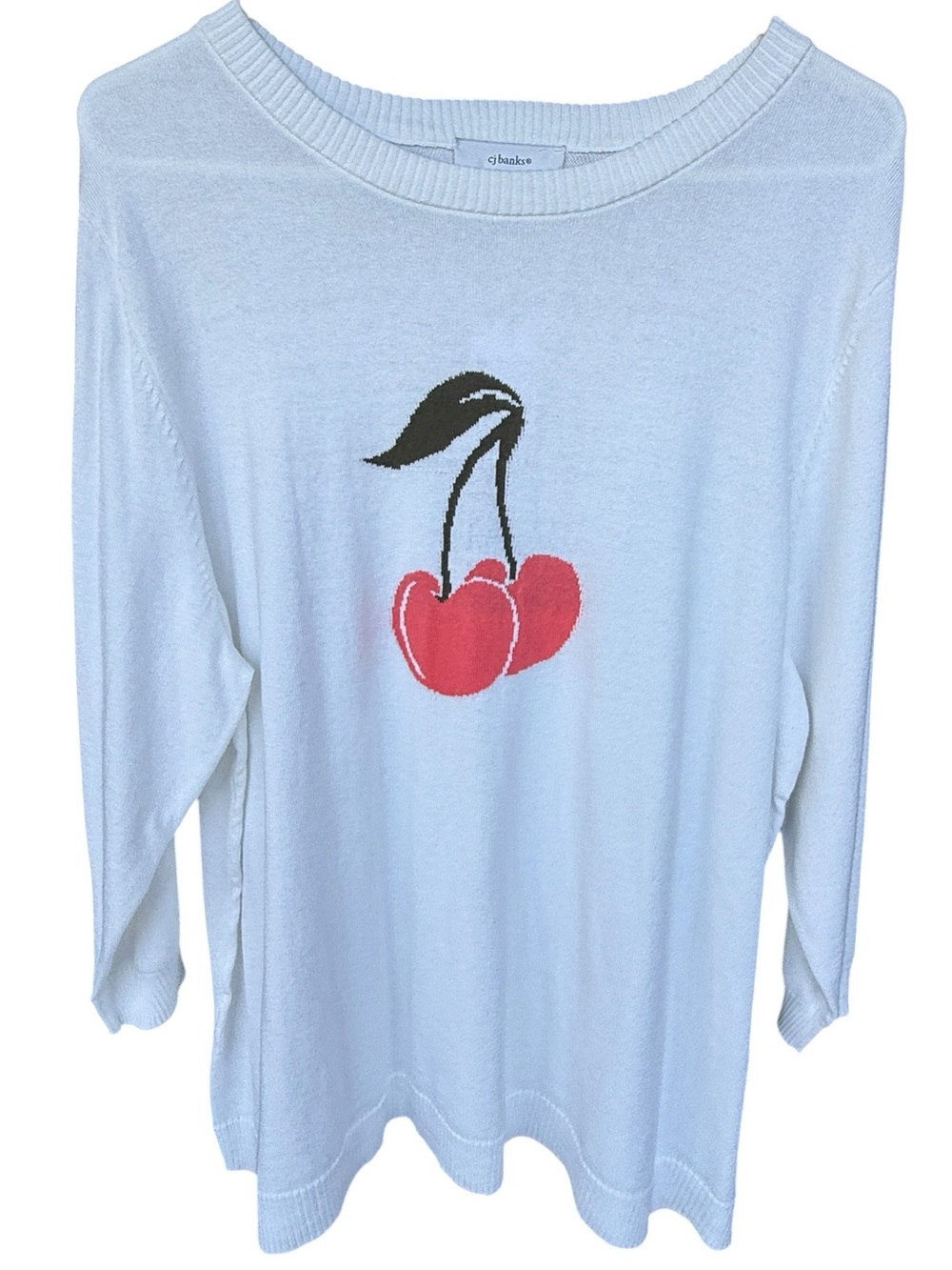 Light weight CJ Cherry Graphic Sweater 1X